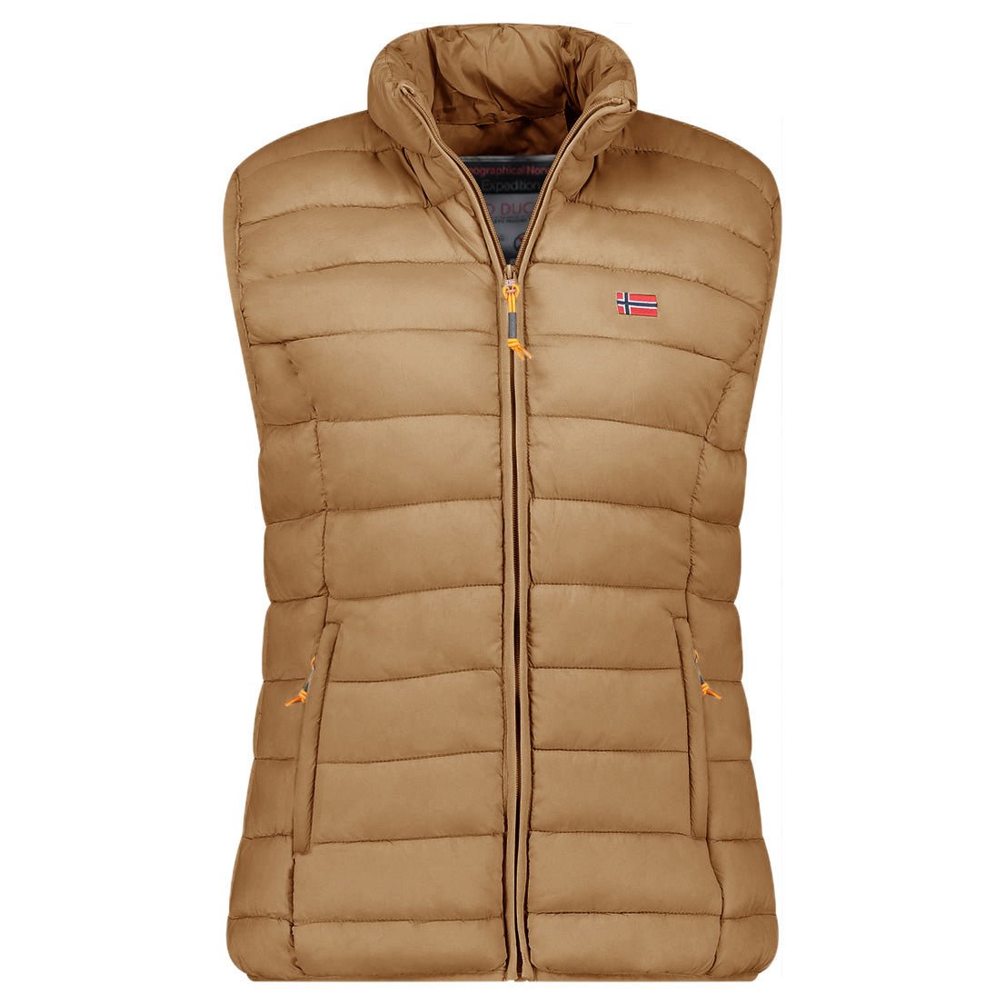 Geographical Norway VATIKOLOR Femme - Gilet Sans Manche avec Zip - Geographical Norway - S Taupe