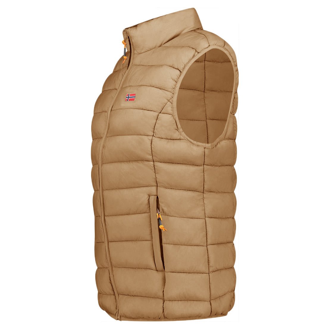 Geographical Norway VATIKOLOR Femme - Gilet Sans Manche avec Zip - Geographical Norway - S Taupe