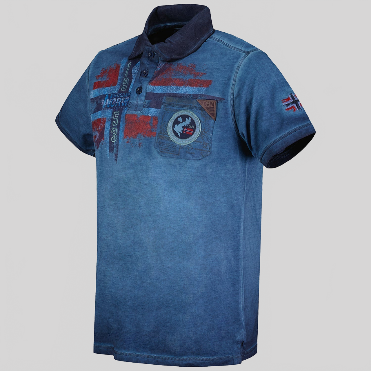 Geographical Norway Kamo Homme - Faded effect short sleeve polo shirt - Geographical Norway KAMO_MEN_CORAIL_M_SDB-KAMO_MEN_CORAIL_L_SDB-KAMO_MEN_CORAIL_XL_SDB-KAMO_MEN_BLEU_M_SDB-KAMO_MEN_BLEU_L_SDB-KAMO_MEN_BLEU_XL_SDB-KAMO_MEN_BLEU_XXL_SDB-KAMO_MEN_GRIS_CLAIR_S_SDB-KAMO_MEN_GRIS_CLAIR_M_SDB-KAMO_MEN_GRIS_CLAIR_L_SDB