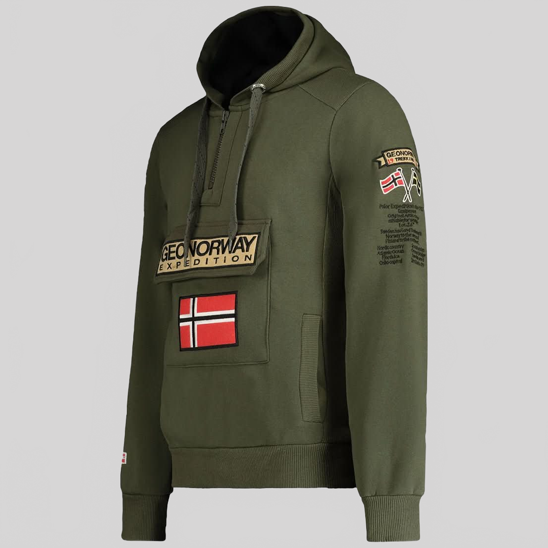 Gymclass Geo Norway Homme - Sweat à Capuche - Geographical Norway GYMCLASS_MEN_ROUGE_S_EO_SDB-GYMCLASS_MEN_NOIR_S_EO_SDB-GYMCLASS_MEN_MARINE_S_EO_SDB-GYMCLASS_MEN_GRIS_FONCE_M_EO_SDB-GYMCLASS_MEN_KAKI_L_EO_SDB