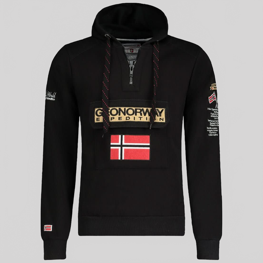 Gymclass Geo Norway Homme - Sweat à Capuche - Geographical Norway GYMCLASS_MEN_ROUGE_S_EO_SDB-GYMCLASS_MEN_NOIR_S_EO_SDB-GYMCLASS_MEN_MARINE_S_EO_SDB-GYMCLASS_MEN_GRIS_FONCE_M_EO_SDB-GYMCLASS_MEN_KAKI_L_EO_SDB