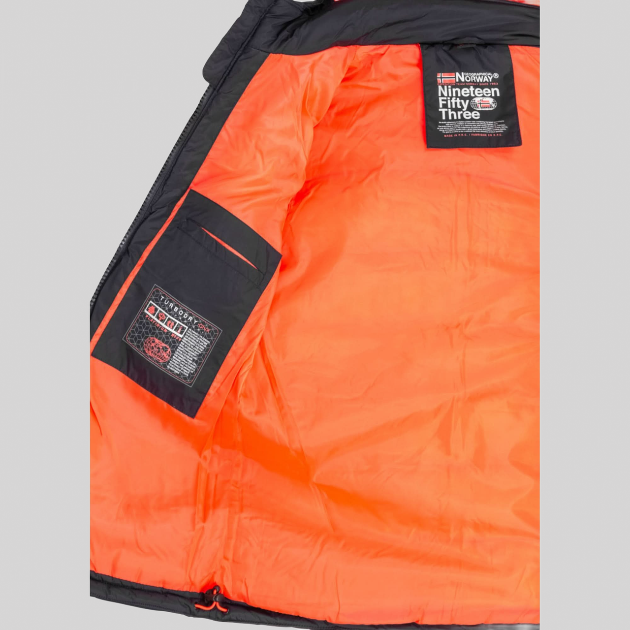 Geographical Norway Beachwood Homme - Dark Grey Blue quilted and contrasting bimaterial Puffer jacket - Geographical Norway - S Dark Grey Blue