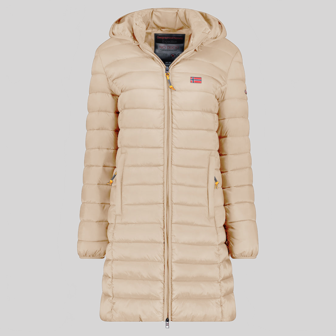 Geographical Norway ATIKOLOR LONG HOOD Mujer - Chaqueta Beige