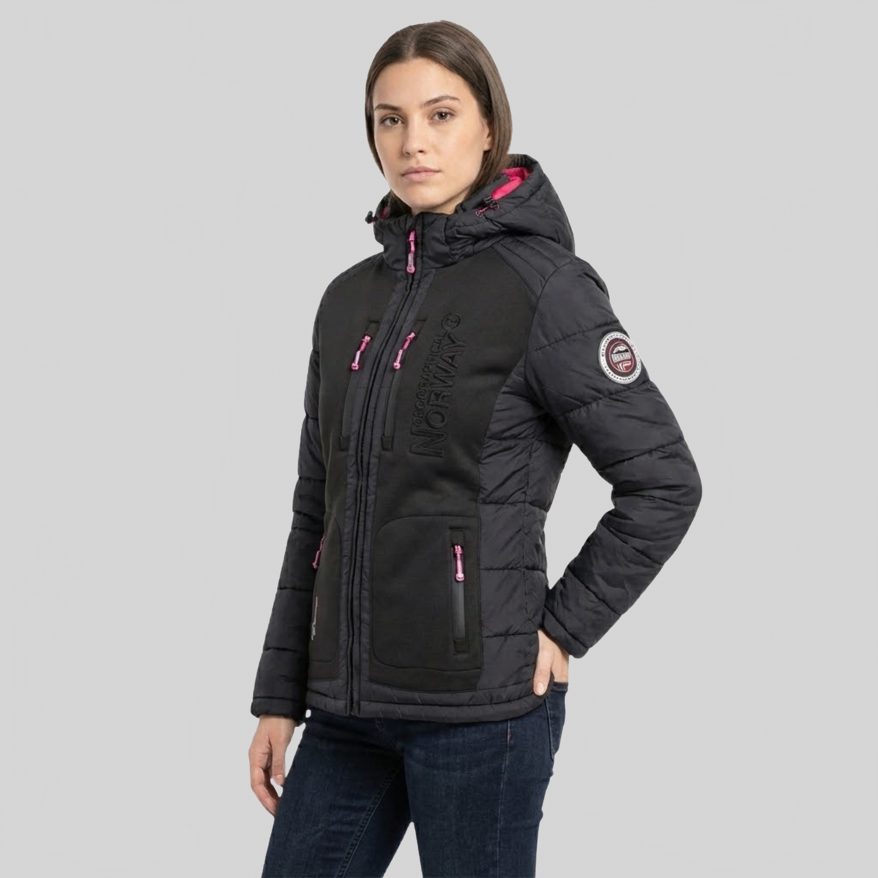 Geographical Norway Beachwood Femme - Steppjacke aus kontrastierendem, wattiertem Bi-Material - Geographical Norway BEACHWOOD_LADY_MARINE_S_SDB-BEACHWOOD_LADY_MARINE_M_SDB-BEACHWOOD_LADY_MARINE_L_SDB-BEACHWOOD_LADY_MARINE_XL_SDB-BEACHWOOD_LADY_MARINE_XXL_SDB-BEACHWOOD_LADY_SCHWARZ_S_SDB-BEACHWOOD_LADY_SCHWARZ_M_SDB-BEACHWOOD_LADY_SCHWARZ_L_SDB-BEACHWOOD_LADY_SCHWARZ_XL_SDB-BEACHWOOD_LADY_SCHWARZ_XXL_SDB