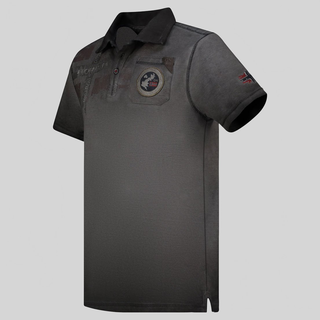 Geographical Norway KIMAC Hombre - Polo Manga Corta 100% Algodón - Geographical Norway - S Negro