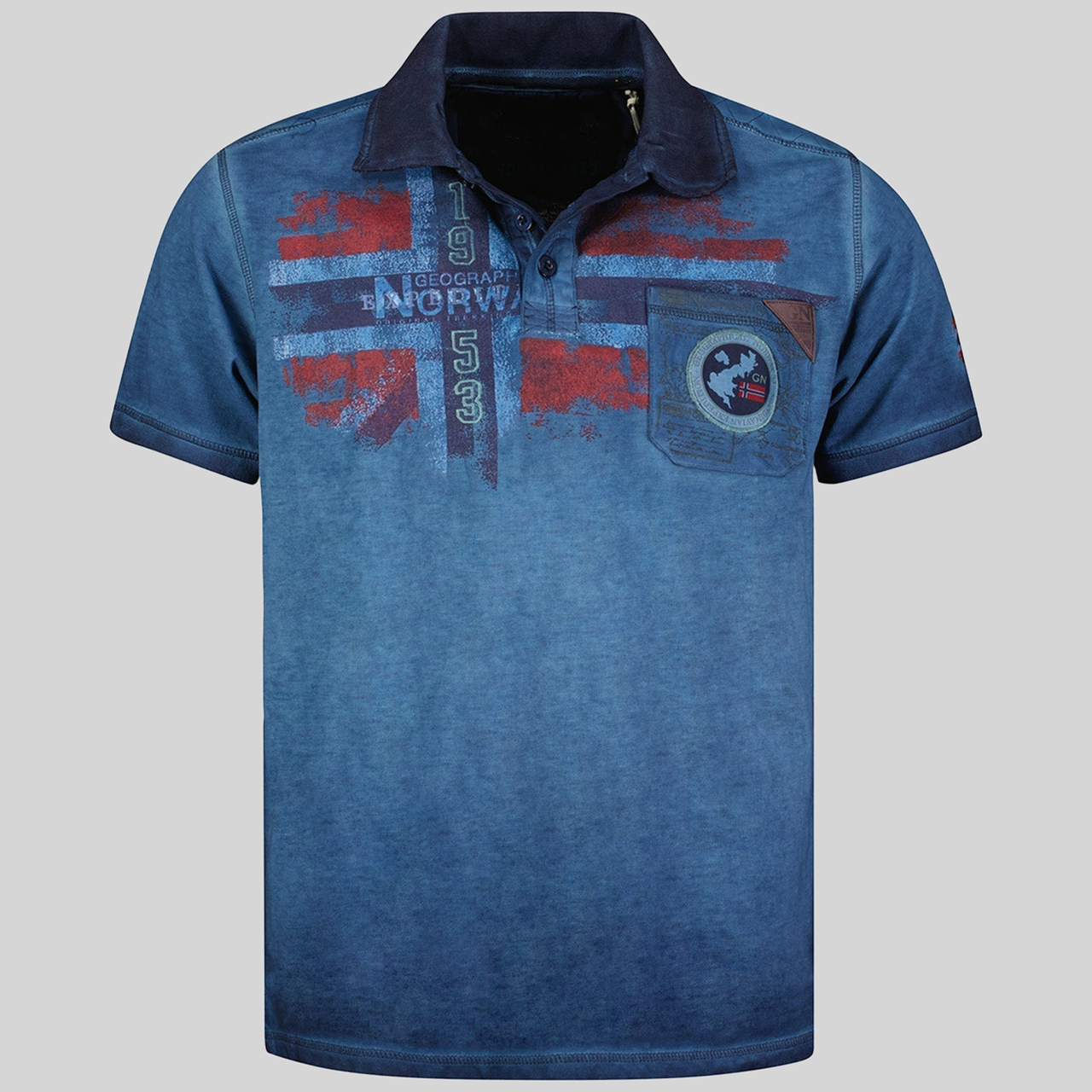 Geographical Norway Kamo Homme - Faded effect short sleeve polo shirt - Geographical Norway KAMO_MEN_CORAIL_M_SDB-KAMO_MEN_CORAIL_L_SDB-KAMO_MEN_CORAIL_XL_SDB-KAMO_MEN_BLEU_M_SDB-KAMO_MEN_BLEU_L_SDB-KAMO_MEN_BLEU_XL_SDB-KAMO_MEN_BLEU_XXL_SDB-KAMO_MEN_GRIS_CLAIR_S_SDB-KAMO_MEN_GRIS_CLAIR_M_SDB-KAMO_MEN_GRIS_CLAIR_L_SDB