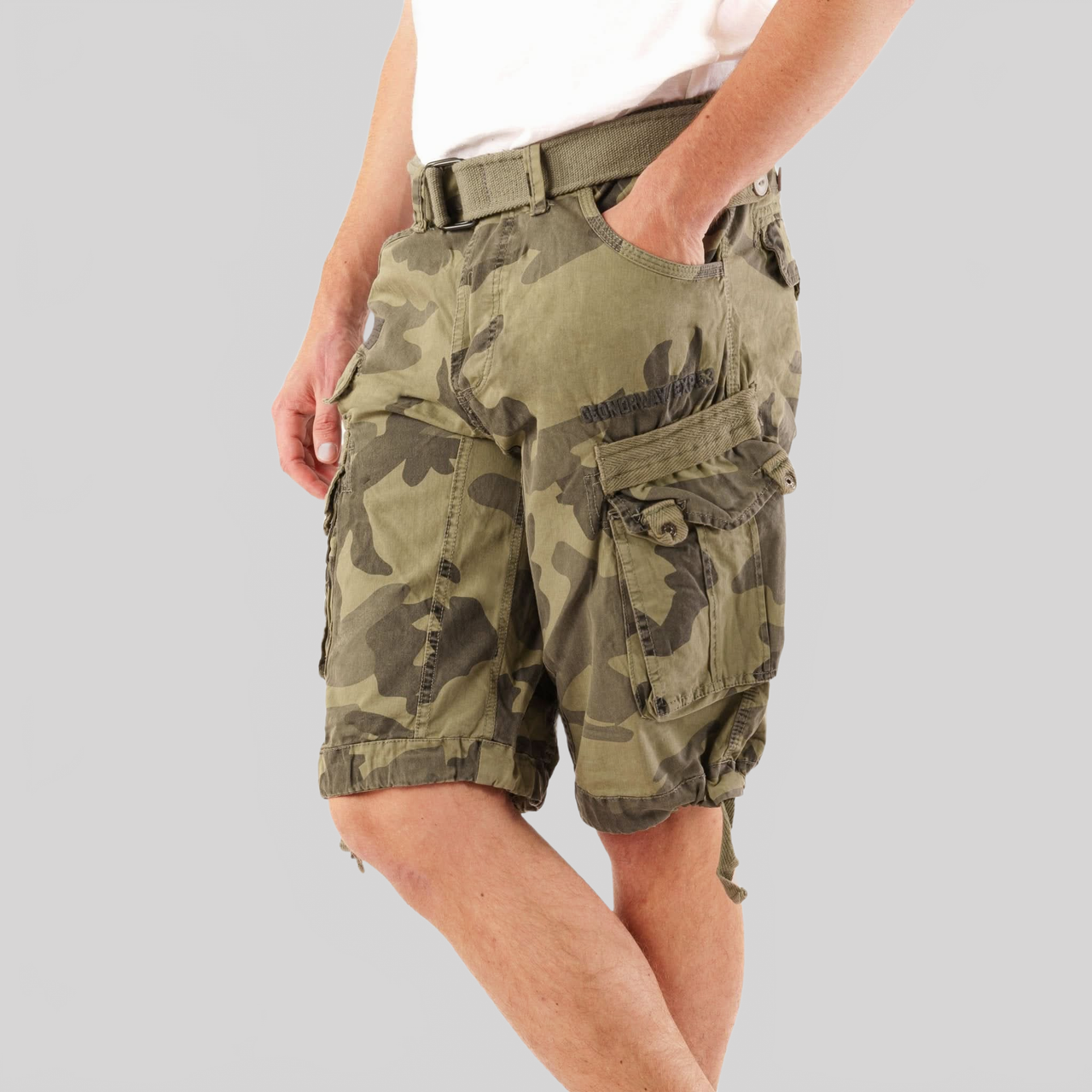 Geographical Norway Panoramique Homme - Bermuda Camo Gris Clair - Geographical Norway - S Camo Gris Clair