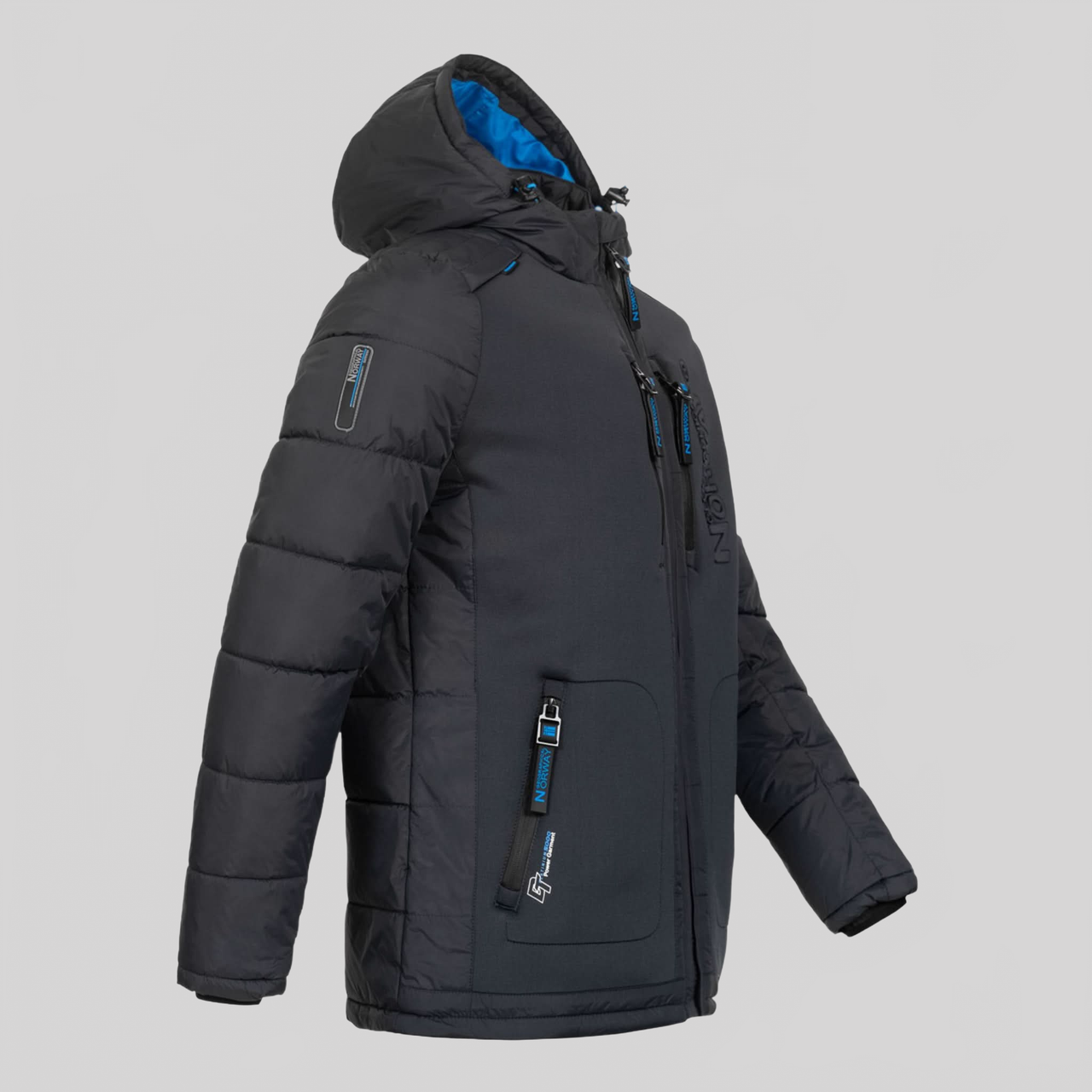 Geographical Norway Beachwood Homme - Puffer jacket bimatière contrastée et matelassée Marine Orange - Geographical Norway - S Marine Orange