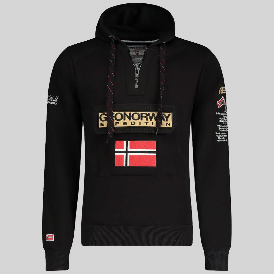 Gymclass Geo Norway Homme - Sweat à Capuche - Geographical Norway GYMCLASS_MEN_ROUGE_S_EO_SDB-GYMCLASS_MEN_NOIR_S_EO_SDB-GYMCLASS_MEN_MARINE_S_EO_SDB-GYMCLASS_MEN_GRIS_FONCE_M_EO_SDB-GYMCLASS_MEN_KAKI_L_EO_SDB