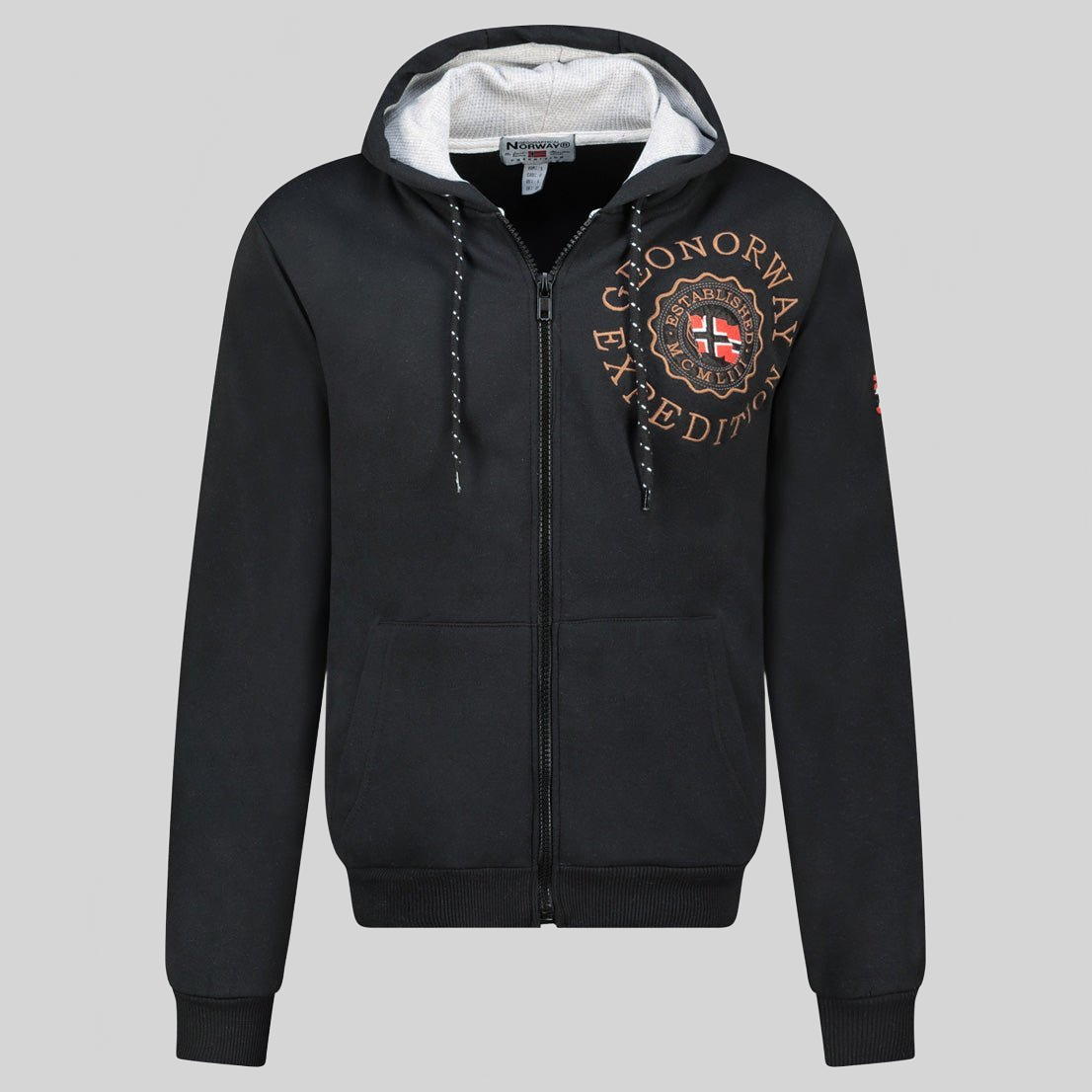 Geographical Norway GEGANTO Homme - Kapuzenpullover mit Aufdrucken und Flagge - Geographical Norway GEGANTO_MEN_GRIS_CLAIR_S_SDB-GEGANTO_MEN_BLANC_S_SDB-GEGANTO_MEN_GRIS_CLAIR_M_SDB-.GEGANTO_MEN_BLANC_M_SDB-GEGANTO_MEN_GRIS_CLAIR_L_SDB-GEGANTO_MEN_BLANC_L_SDB-GEGANTO_MEN_GRIS_CLAIR_XL_SDB-GEGANTO_MEN_MEN_BLANC_XL_SDB-GEGANTO_MEN_GRIS_CLAIR_XXL_SDB-GEGANTO_MEN_BLANC_XXL_SDB