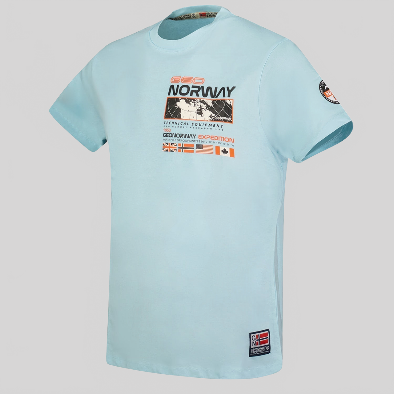 Geographical Norway JHOLME - T-Shirt Homme Manches Courtes avec Drapeau - Geographical Norway JHOLME_MEN_BLEU_CIEL_S_SDB-JHOLME_MEN_BLANC_S_SDB-JHOLME_MEN_BLEU_CIEL_M_SDB-JHOLME_MEN_BLANC_M_SDB-JHOLME_MEN_BLEU_CIEL_L_SDB-JHOLME_MEN_BLANC_L_SDB-JHOLME_MEN_BLEU_CIEL_XL_SDB-JHOLME_MEN_BLANC_XL_SDB-JHOLME_MEN_BLEU_CIEL_XXL_SDB-JHOLME_MEN_BLANC_XXL_SDB