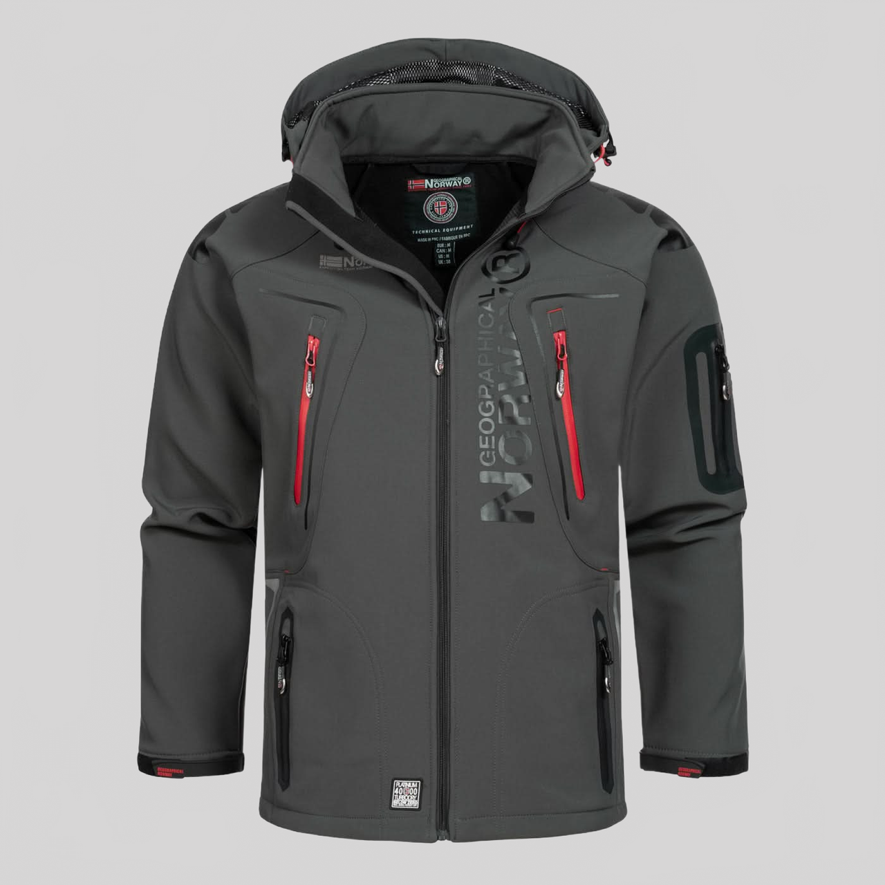 Geographical Norway Techno Homme - Veste Softshell iconique Gris Foncé Vert - Geographical Norway - S Gris Foncé Vert