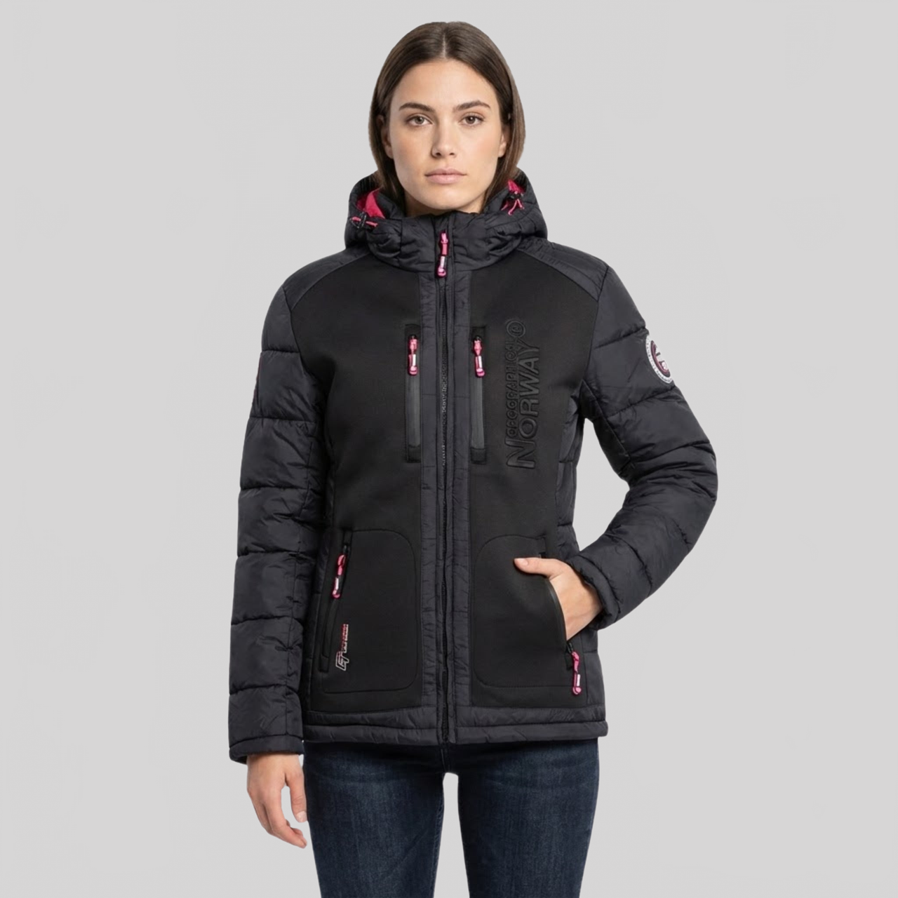 Geographical Norway Beachwood Femme - Steppjacke aus kontrastierendem, wattiertem Bi-Material - Geographical Norway BEACHWOOD_LADY_MARINE_S_SDB-BEACHWOOD_LADY_MARINE_M_SDB-BEACHWOOD_LADY_MARINE_L_SDB-BEACHWOOD_LADY_MARINE_XL_SDB-BEACHWOOD_LADY_MARINE_XXL_SDB-BEACHWOOD_LADY_SCHWARZ_S_SDB-BEACHWOOD_LADY_SCHWARZ_M_SDB-BEACHWOOD_LADY_SCHWARZ_L_SDB-BEACHWOOD_LADY_SCHWARZ_XL_SDB-BEACHWOOD_LADY_SCHWARZ_XXL_SDB