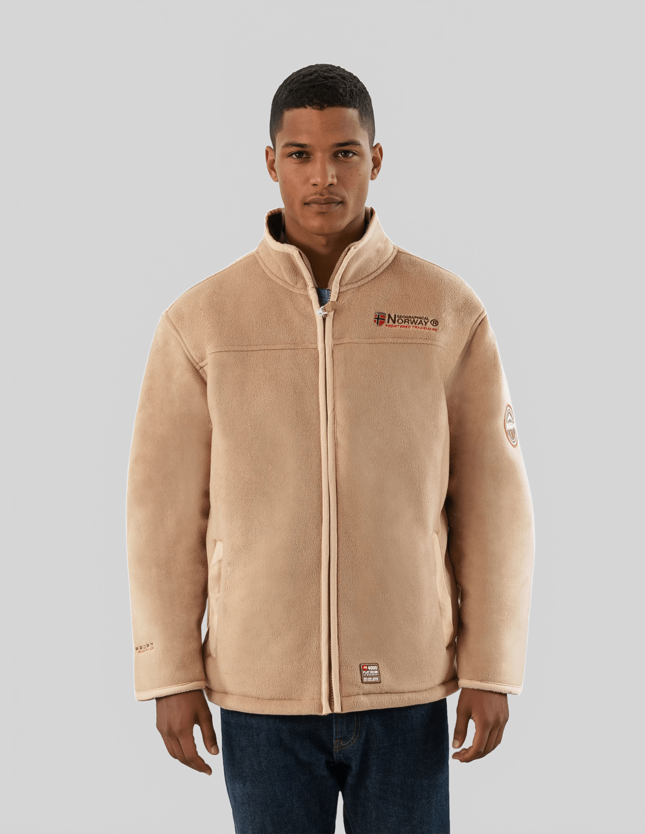Geographical Norway Ubolt Homme - Laminated fleece jacket in sherpa Dark grey Dark grey - Geographical Norway - S Dark grey