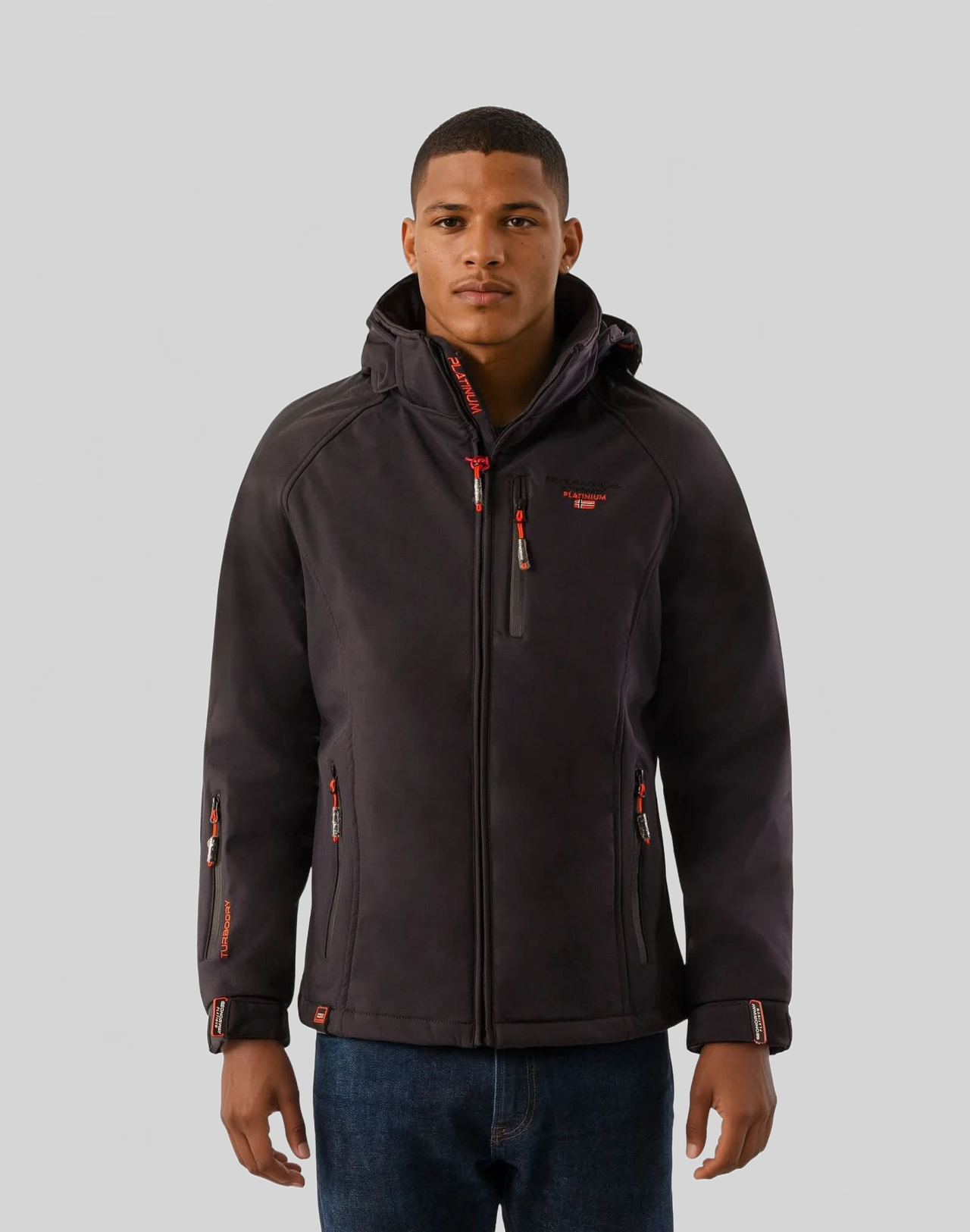 Geographical Norway Taboo Homme - Softshell Camo Black Orange - Geographical Norway - S Camo Black Orange