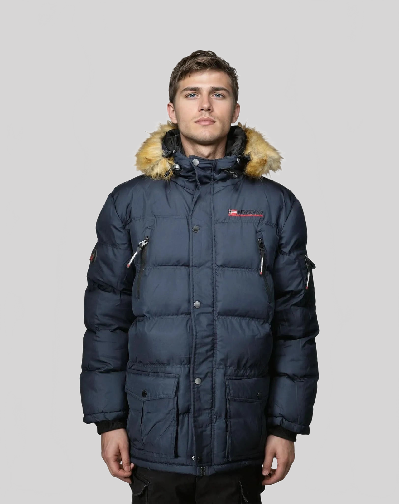 Geographical Norway Bravici Uomo - Parka con cappuccio staccabile e pelliccia sintetica - Geographical Norway BRAVICI_MEN_NOIR_SDB-BRAVICI_MEN_NOIR_M_SDB-BRAVICI_MEN_NOIR_L_SDB-BRAVICI_MEN_NOIR_XL_SDB-BRAVICI_MEN_NOIR_XXL_SDB-BRAVICI_MEN_NOIR_3XL_SDB-BRAVICI_MEN_MARINE_S_SDB-BRAVICI_MEN_MARINE_M_SDB-BRAVICI_MEN_MARINE_L_SDB-BRAVICI_MEN_MARINE_XL_SDB