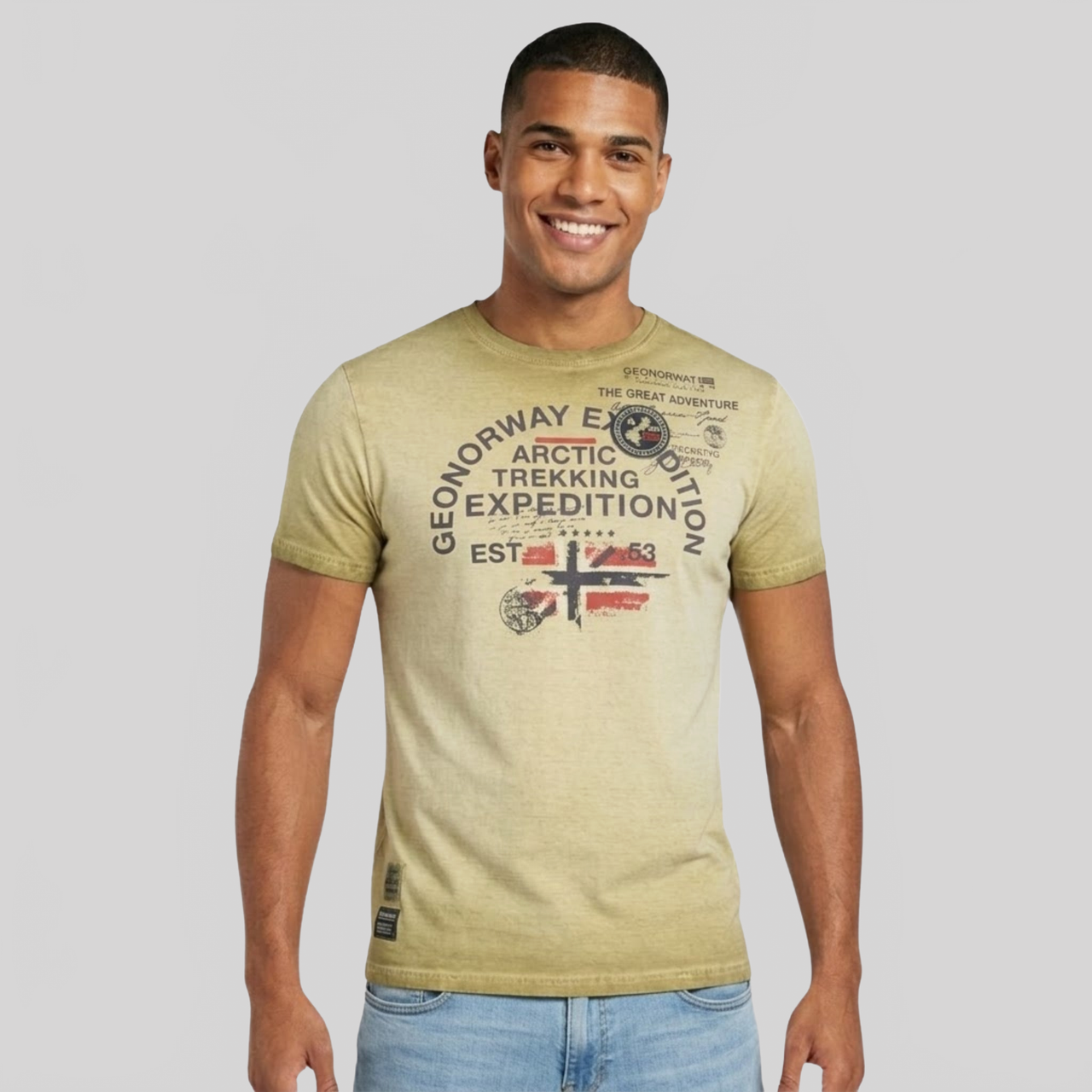 Geographical Norway Geographical Norway Jergen - Camiseta hombre, cuello redondo, manga corta - Geographical Norway JERGEN_MEN_GRIS_CLAIR_XXL_SDB-JERGEN_MEN_KAKI_M_SDB-JERGEN_MEN_MARINE_M_SDB-JERGEN_MEN_KAKI_L_SDB-JERGEN_MEN_MARINE_L_SDB-JERGEN_MEN_KAKI_XL_SDB-JERGEN_MEN_MARINE_XL_SDB-JERGEN_MEN_KAKI_XXL_SDB-JERGEN_MEN_MARINE_XXL_SDB-JERGEN_MEN_KAKI_3XL_SDB