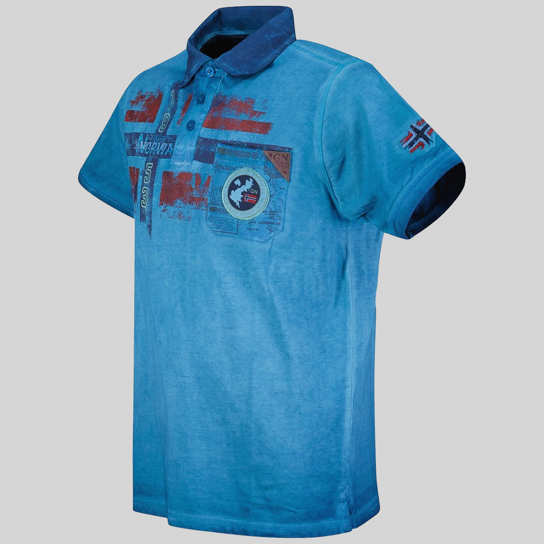 Geographical Norway Kamo Homme - Faded effect short sleeve polo shirt - Geographical Norway KAMO_MEN_CORAIL_M_SDB-KAMO_MEN_CORAIL_L_SDB-KAMO_MEN_CORAIL_XL_SDB-KAMO_MEN_BLEU_M_SDB-KAMO_MEN_BLEU_L_SDB-KAMO_MEN_BLEU_XL_SDB-KAMO_MEN_BLEU_XXL_SDB-KAMO_MEN_GRIS_CLAIR_S_SDB-KAMO_MEN_GRIS_CLAIR_M_SDB-KAMO_MEN_GRIS_CLAIR_L_SDB
