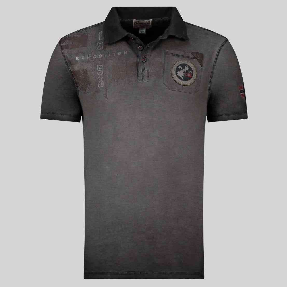 Geographical Norway KIMAC Hombre - Polo Manga Corta 100% Algodón - Geographical Norway - S Negro
