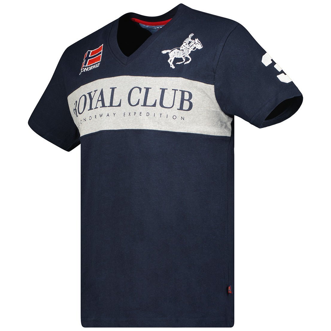 Geographical Norway Jahorse Homme - T-Shirt mit V-Ausschnitt und kurzen Ärmeln - Geographical Norway JAHORSE_MEN_MARINE_S_SDB-JAHORSE_MEN_BLANC_S_SDB-JAHORSE_MEN_NOIR_S_S_SDB-.JAHORSE_MEN_MARINE_M_SDB-JAHORSE_MEN_BLANC_M_SDB-JAHORSE_MEN_SCHWARZ_M_SDB-JAHORSE_MEN_MARINE_L_SDB-JAHORSE_MEN_BLANC_L_SDB-JAHORSE_MEN_NOIR_L_SDB-JAHORSE_MEN_BLANC_L_SDB-JAHORSE_XL_SDB