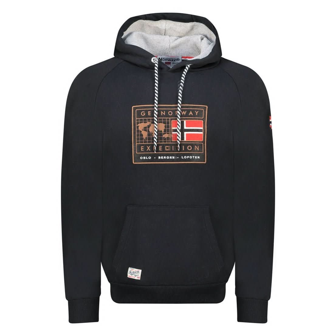 Geographical Norway Gofoten - Herren-Sweatshirt mit Kapuze mit Flagge und Kängurutasche - Geographical Norway GOFOTEN_MEN_GRIS_CLAIR_S_SDB-GOFOTEN_MEN_GRIS_CLAIR_M_SDB-GOFOTEN_MEN_GRIS_CLAIR_L_SDB-.GOFOTEN_MEN_HELLGRAU_XL_SDB-GOFOTEN_MEN_HELLGRAU_XXL_SDB-GOFOTEN_MEN_HELLGRAU_3XL_SDB-GOFOTEN_MEN_MARINE_S_SDB-GOFOTEN_MEN_MARINE_M_SDB-GOFOTEN_MEN_MARINE_L_SDB-GOFOTEN_MEN_MARINE_XL_SDB