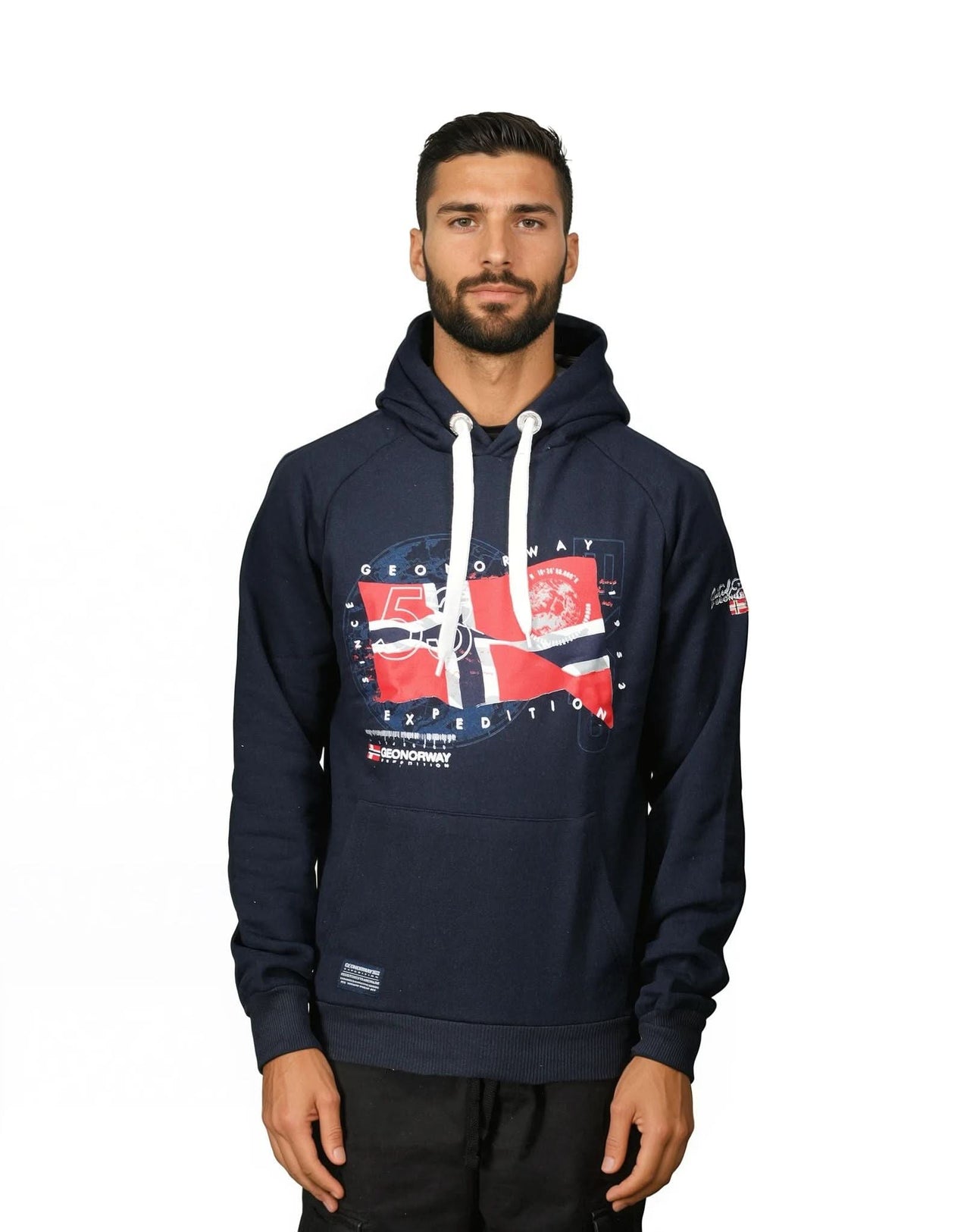 Geographical Norway GDRAP Homme - Kapuzenpullover mit Flagge und Aufdrucken - Geographical Norway GDRAP_MEN_MARINE_S_SDB-GDRAP_MEN_BLANC_S_SDB-GDRAP_MEN_MARINE_M_SDB-.GDRAP_MEN_WEISS_M_SDB-GDRAP_MEN_MARINE_L_SDB-GDRAP_MEN_BLANC_L_SDB-GDRAP_MEN_MARINE_XL_SDB-GDRAP_MEN_BLANC_XL_SDB-GDRAP_MEN_MARINE_XXL_SDB-GDRAP_MEN_BLANC_XXL_SDB