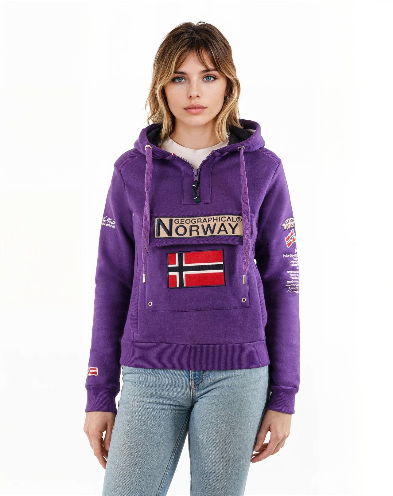 Geographical Norway Gymclass Damen - Kapuzenpullover - Geographical Norway - S Violett