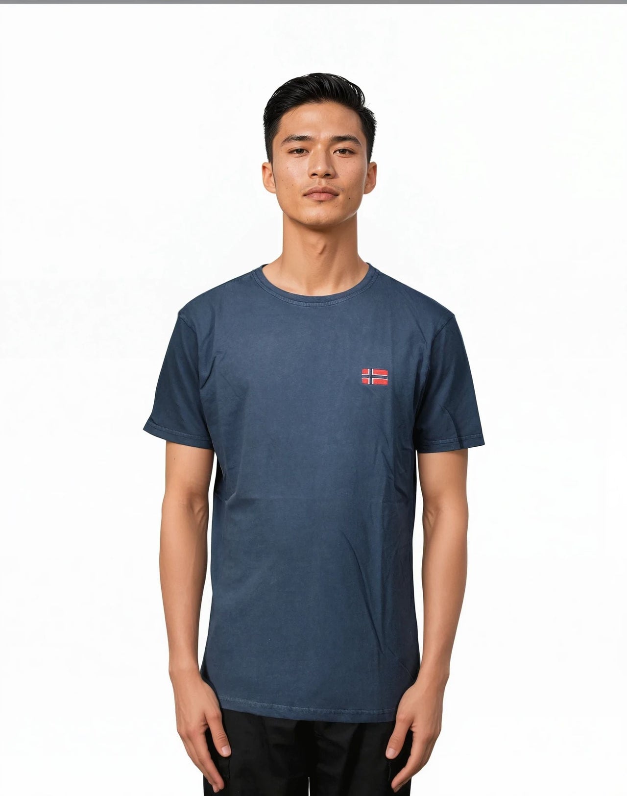 Geographical Norway Jactus - T-Shirt Mann Kurzarm mit Flagge - Geographical Norway - S Marine