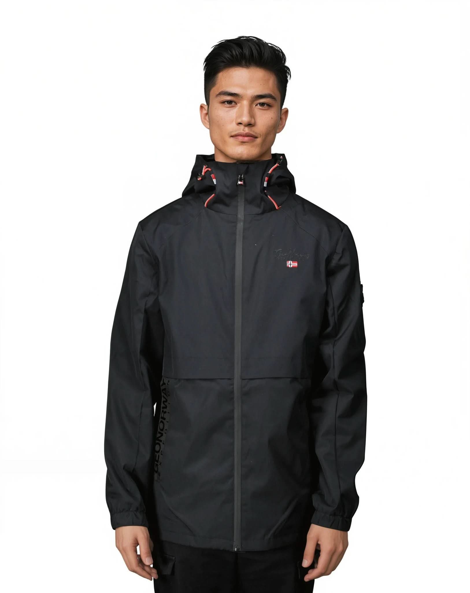 GEOGRAPHICAL NORWAY フード付きジャケット Geographical Norway - Men's Softshell, Black, S at Amazon