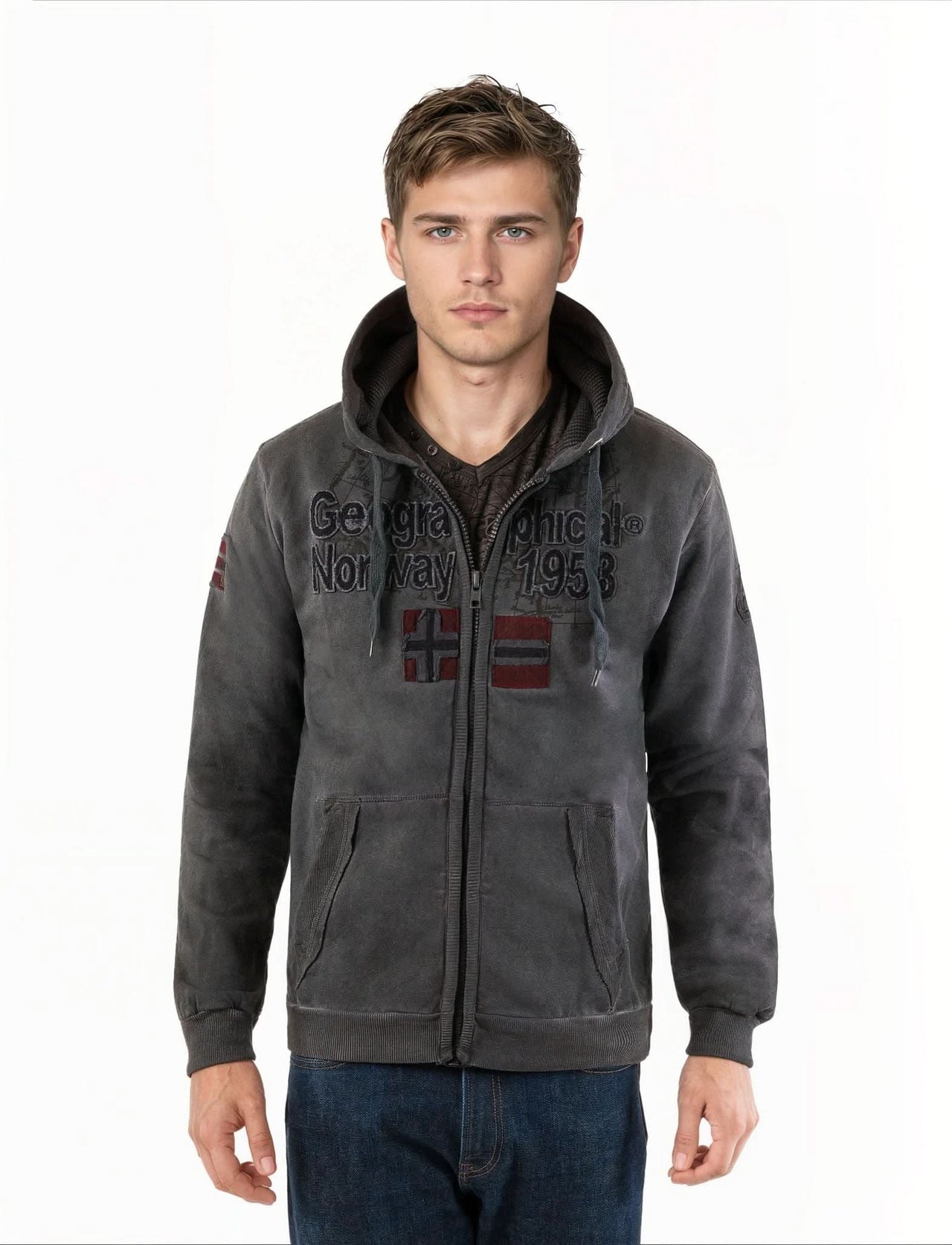 Geographical Norway Gimdo Homme - Hooded sweatshirt - Geographical Norway GIMDO_MEN_GRIS_CLAIR_M_SDB-GIMDO_MEN_GRIS_CLAIR_L_SDB-GIMDO_MEN_GRIS_CLAIR_XL_SDB-GIMDO_MEN_GRIS_CLAIR_XXL_SDB-GIMDO_MEN_GRIS_FONCE_S_SDB-GIMDO_MEN_GRIS_FONCE_M_SDB-GIMDO_MEN_GRIS_FONCE_L_SDB-GIMDO_MEN_GRIS_FONCE_XL_SDB-GIMDO_MEN_GRIS_FONCE_XXL_SDB-GIMDO_MEN_GRIS_FONCE_3XL_SDB