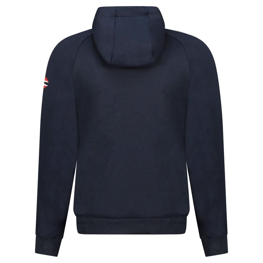 Geographical Norway Gexpe - Men's hooded sweatshirt with badge and prints - Geographical Norway GEXPE_MEN_GRIS_CLAIR_SDB-GEXPE_MEN_GRIS_CLAIR_M_SDB-GEXPE_MEN_GRIS_CLAIR_L_SDB-GEXPE_MEN_GRIS_CLAIR_XL_SDB-GEXPE_MEN_GRIS_CLAIR_XXL_SDB-GEXPE_MEN_GRIS_CLAIR_3XL_SDB-GEXPE_MEN_MARINE_S_SDB-GEXPE_MEN_MARINE_M_SDB-GEXPE_MEN_MARINE_L_SDB-GEXPE_MEN_MARINE_XL_SDB