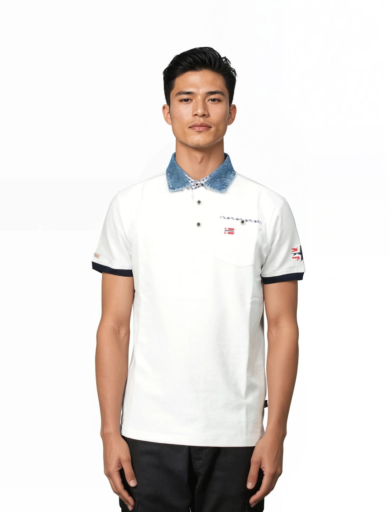 Geographical Norway Kerwin Homme - Polo shirt with pocket, prints and flag details - Geographical Norway KERWIN_MEN_BLANC_CASSE_S_SDB-KERWIN_MEN_NOIR_S_SDB-KERWIN_MEN_MARINE_S_SDB-KERWIN_MEN_GRIS_CLAIR_S_SDB-KERWIN_MEN_BLANC_CASSE_M_SDB-KERWIN_MEN_MARINE_M_SDB-KERWIN_MEN_GRIS_CLAIR_M_SDB-KERWIN_MEN_NOIR_M_SDB-KERWIN_MEN_BLANC_CASSE_L_SDB-KERWIN_MEN_GRIS_CLAIR_L_SDB