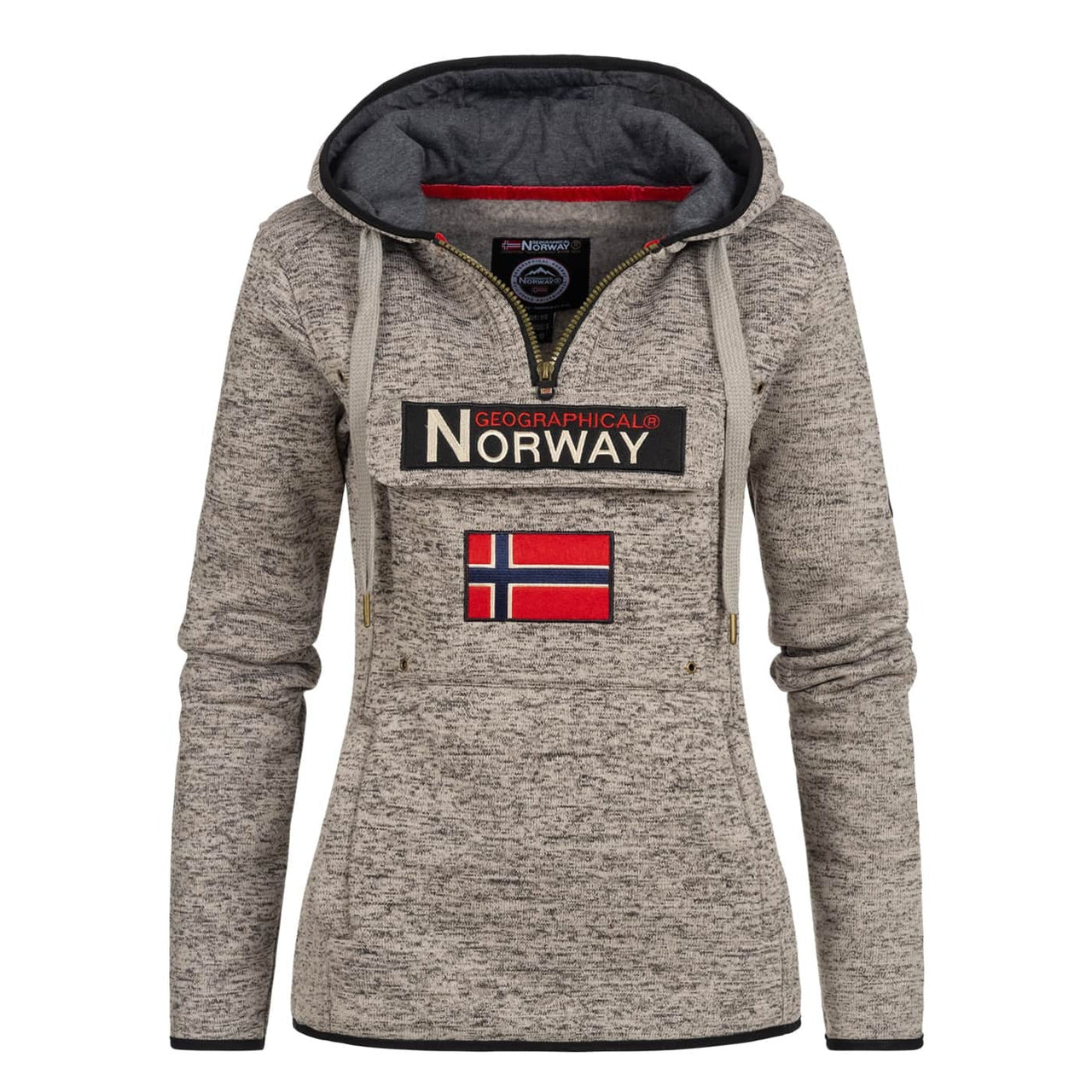 Geographical Norway Upclassica Women - Hooded sweatshirt with zipped collar - Geographical Norway UPCLASSICA_LADY_BLANC_S_SDB-UPCLASSICA_LADY_GRIS_CLAIR_S_SDB-UPCLASSICA_LADY_CORAIL_SDB-UPCLASSICA_LADY_MARINE_S_SDB-UPCLASSICA_LADY_ROSE_FLASH_S_SDB-UPCLASSICA_LADY_NOIR_S_SDB-UPCLASSICA_LADY_BLANC_M_SDB-UPCLASSICA_LADY_GRIS_CLAIR_M_SDB-UPCLASSICA_LADY_CORAIL_M_SDB-UPCLASSICA_LADY_MARINE_M_SDB