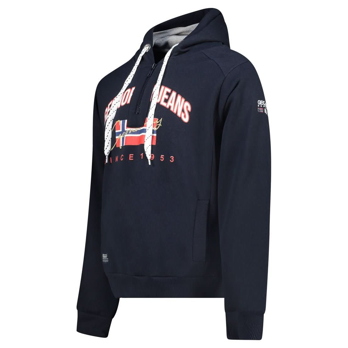 Geographical Norway GHAGEN Man - Hooded sweatshirt with prints and flag - Geographical Norway GHAGEN_MEN_GRIS_CLAIR_S_SDB-GHAGEN_MEN_BLANC_S_SDB-GHAGEN_MEN_GRIS_CLAIR_M_SDB-GHAGEN_MEN_BLANC_M_SDB-GHAGEN_MEN_GRIS_CLAIR_L_SDB-GHAGEN_MEN_BLANC_L_SDB-GHAGEN_MEN_GRIS_CLAIR_XL_SDB-GHAGEN_MEN_BLANC_XL_SDB-GHAGEN_MEN_GRIS_CLAIR_XXL_SDB-GHAGEN_MEN_BLANC_XXL_SDB