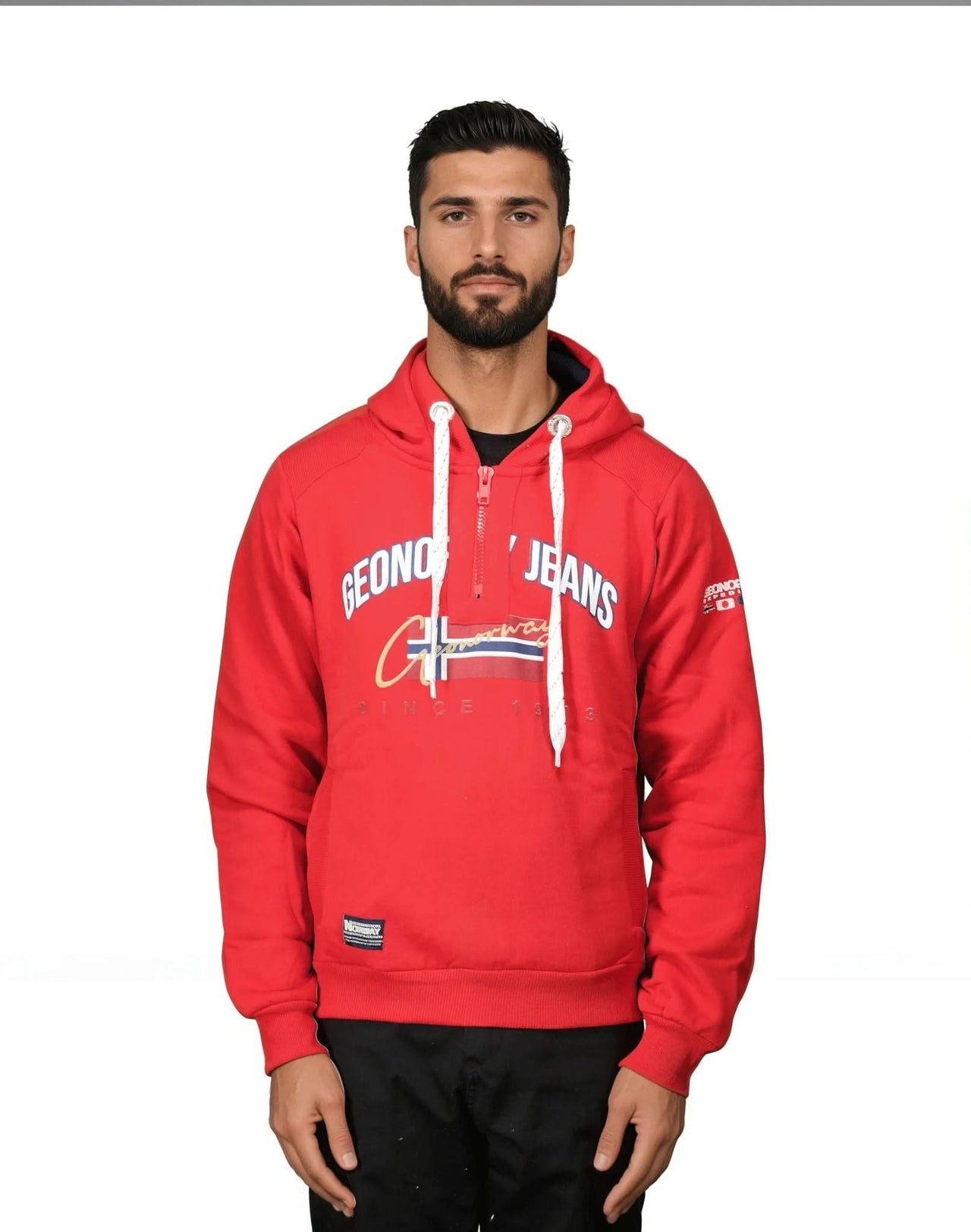 Geographical Norway GHAGEN Man - Hooded sweatshirt with prints and flag - Geographical Norway GHAGEN_MEN_GRIS_CLAIR_S_SDB-GHAGEN_MEN_BLANC_S_SDB-GHAGEN_MEN_GRIS_CLAIR_M_SDB-GHAGEN_MEN_BLANC_M_SDB-GHAGEN_MEN_GRIS_CLAIR_L_SDB-GHAGEN_MEN_BLANC_L_SDB-GHAGEN_MEN_GRIS_CLAIR_XL_SDB-GHAGEN_MEN_BLANC_XL_SDB-GHAGEN_MEN_GRIS_CLAIR_XXL_SDB-GHAGEN_MEN_BLANC_XXL_SDB