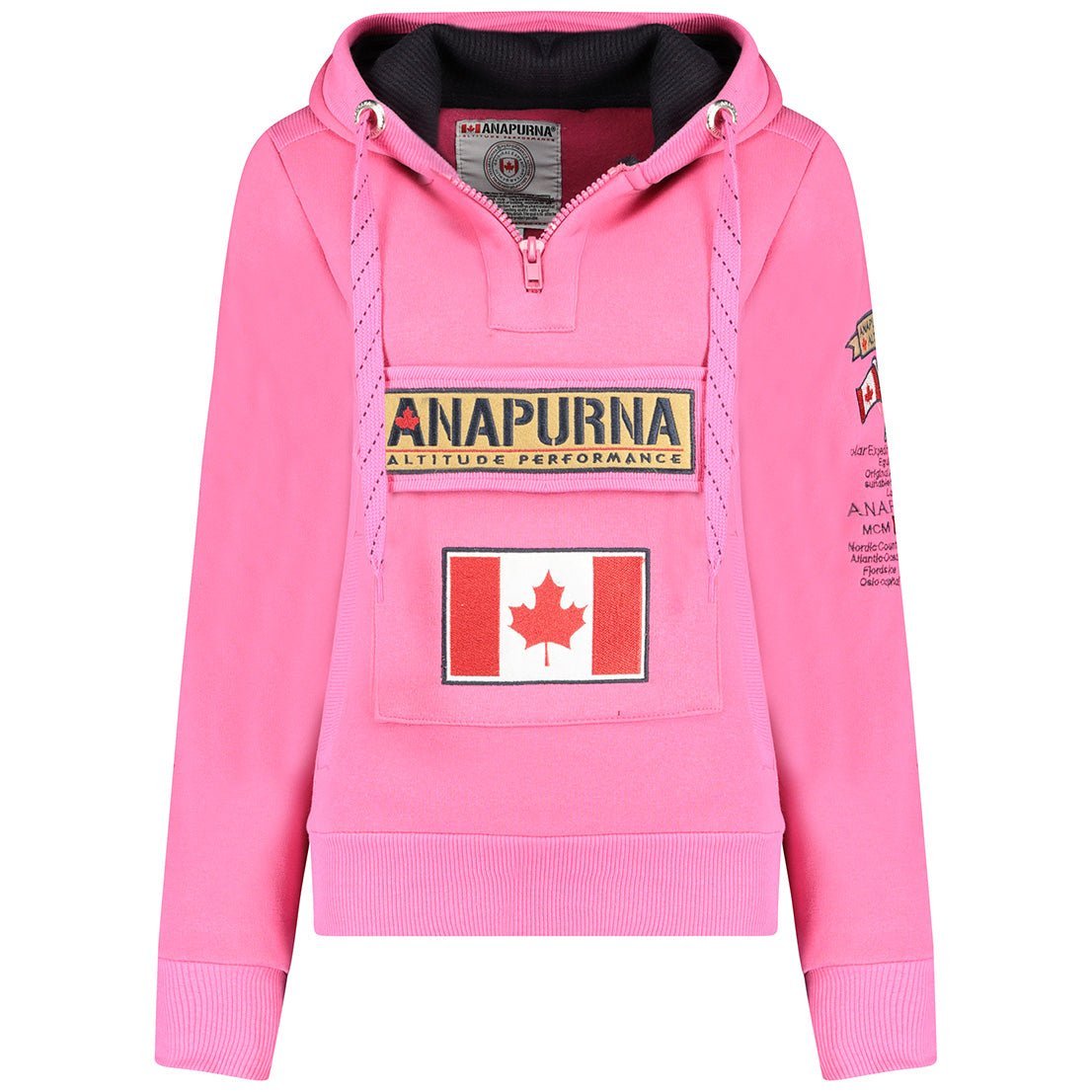 Gymana Anapurna Femme - Zip-up hoodie with embroidery and pockets - Geographical Norway GYMANA_LADY_BLANC_S_AN_SDB-GYMANA_LADY_NOIR_S_AN_SDB-GYMANA_LADY_GRIS_CLAIR_M_AN_SDB-GYMANA_LADY_BORDEAUX_M_AN_SDB-GYMANA_LADY_BLANC_M_AN_SDB-GYMANA_LADY_GRENAT_L_AN_SDB-GYMANA_LADY_GRIS_CLAIR_L_AN_SDB-GYMANA_LADY_ROSE_FLUO_L_AN_SDB-GYMANA_LADY_NOIR_L_AN_SDB-GYMANA_LADY_ROSE_PALE_L_AN_SDB
