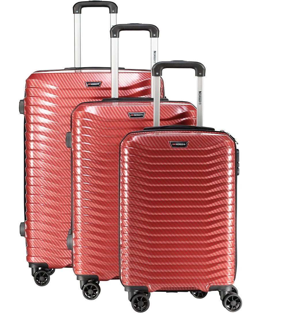 Geographical Norway SEA - Set of 3 Hard Suitcases with Metal Badge and Adjustable Handle - Geographical Norway - set of 3 (20/24/28 inches) - Geographical Norway SEA_VAL_NOIR_SDB-SEA_VAL_BLEU_SDB-SEA_VAL_GRIS_SDB-SEA_VAL_ROUGE_SDB-SEA_VAL_BLANC_SDB