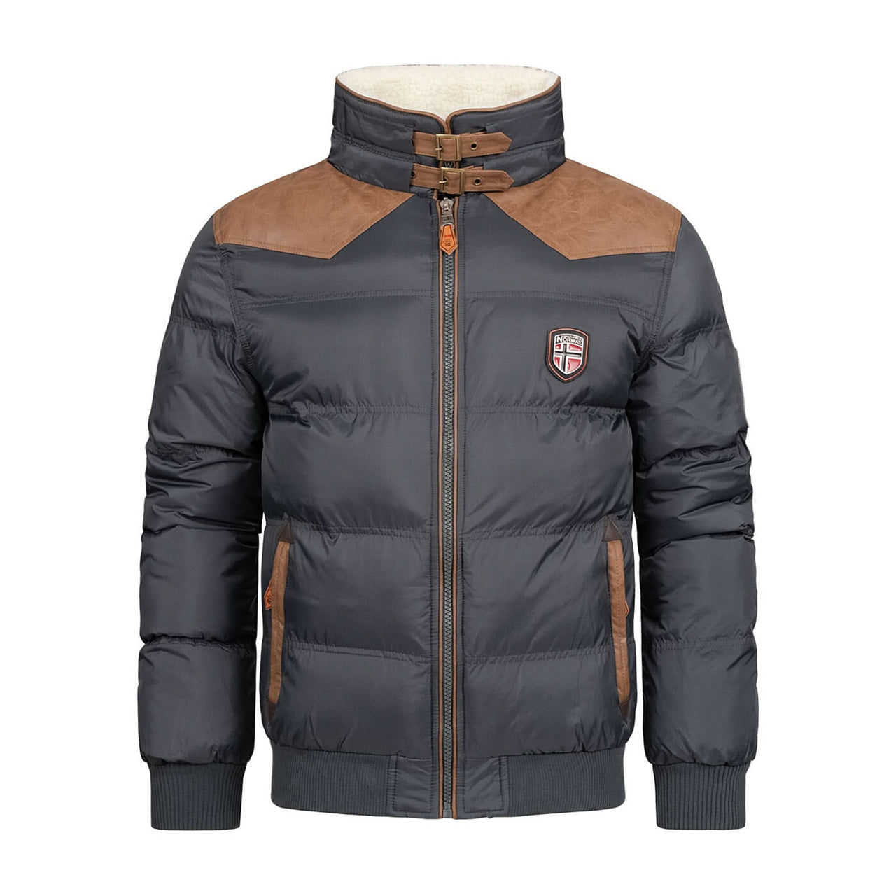 Geographical Norway Abramovitch Man - Dark grey quilted Puffer jacket - Geographical Norway - S Dark grey