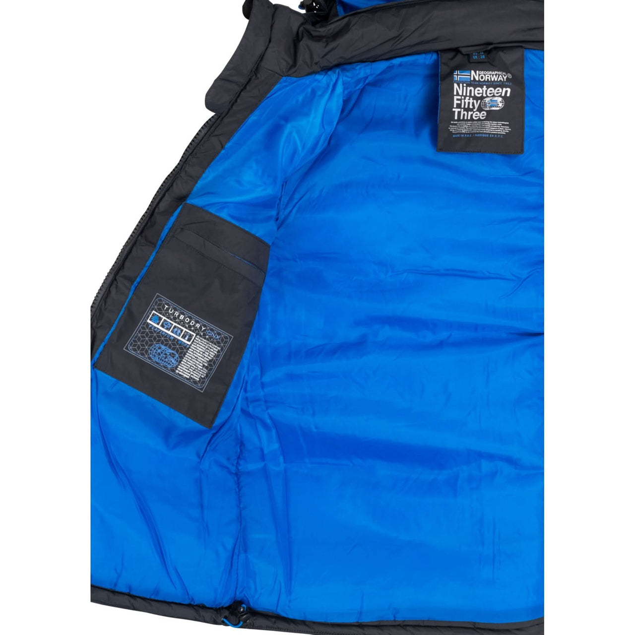 Geographical Norway Beachwood Homme - Dark Grey Blue quilted and contrasting bimaterial Puffer jacket - Geographical Norway - S Dark Grey Blue