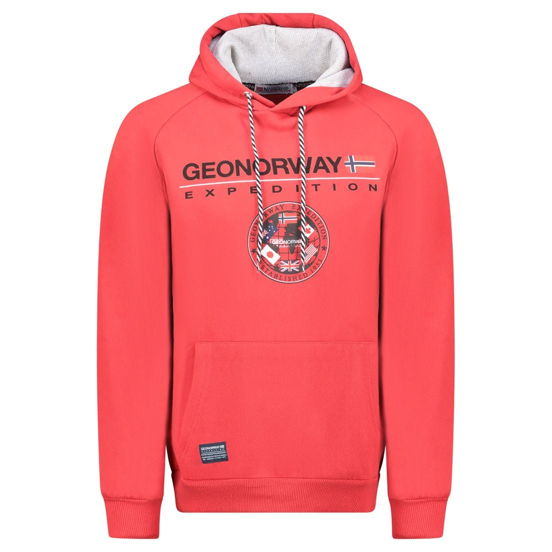 Geographical Norway GVICK Homme - Hooded sweatshirt with prints and flag - Geographical Norway GVICK_MEN_NOIR_SDB-GVICK_MEN_NOIR_M_SDB-GVICK_MEN_NOIR_L_SDB-GVICK_MEN_NOIR_XL_SDB-GVICK_MEN_NOIR_XXL_SDB-GVICK_MEN_NOIR_3XL_SDB-GVICK_MEN_GRIS_FONCE_S_SDB-GVICK_MEN_GRIS_FONCE_M_SDB-GVICK_MEN_GRIS_FONCE_L_SDB-GVICK_MEN_GRIS_FONCE_XL_SDB