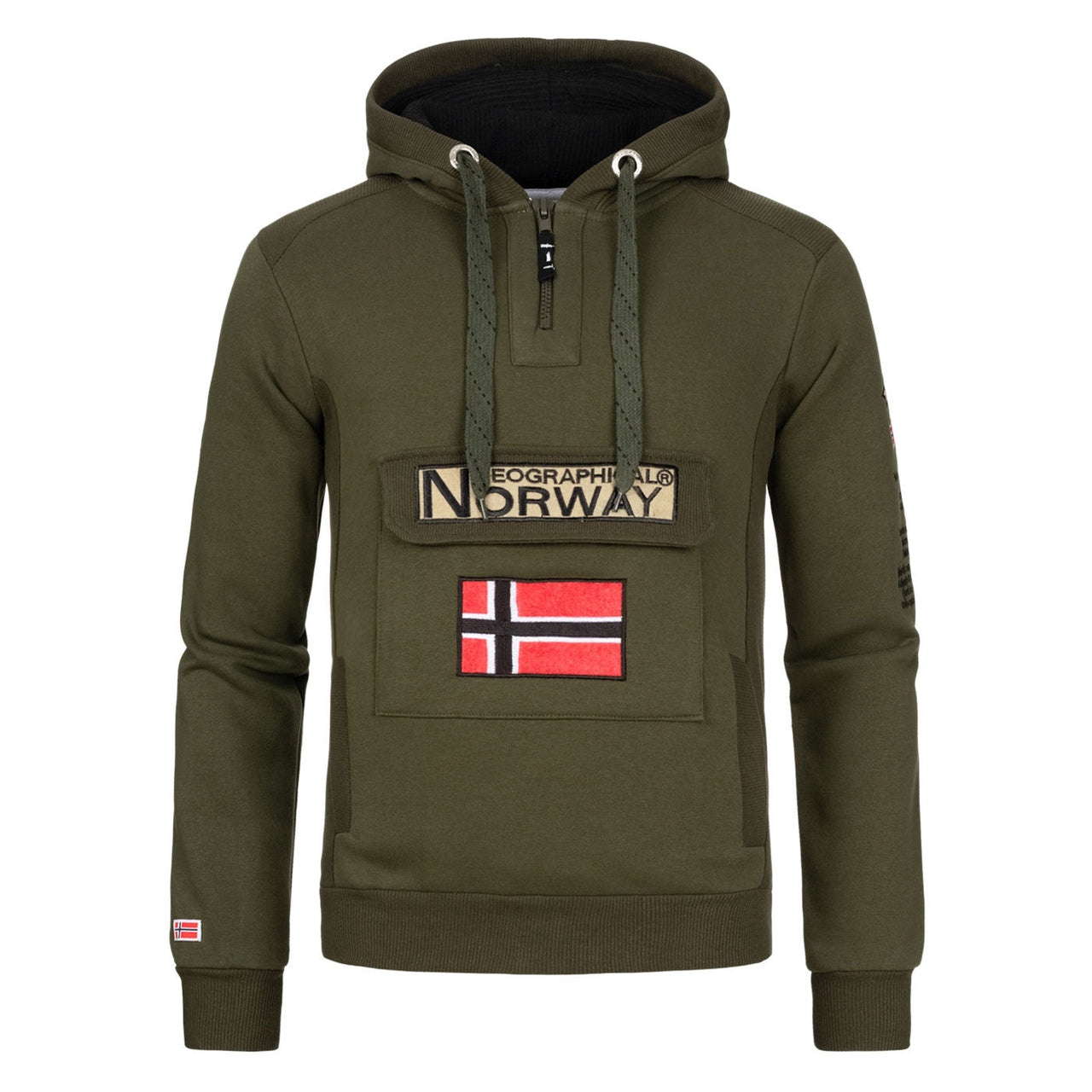 Geographical Norway Gymclass Men - Hooded Sweatshirt - Geographical Norway - XL Khaki