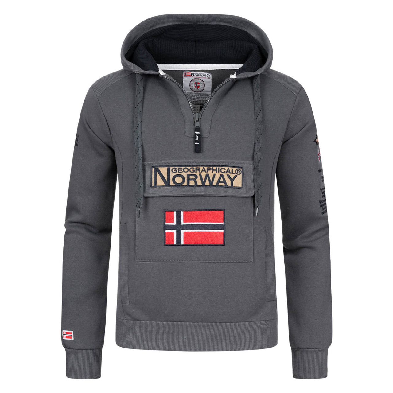 Geographical Norway Gymclass Men - Hooded Sweatshirt - Geographical Norway - XXL Gris Fonce