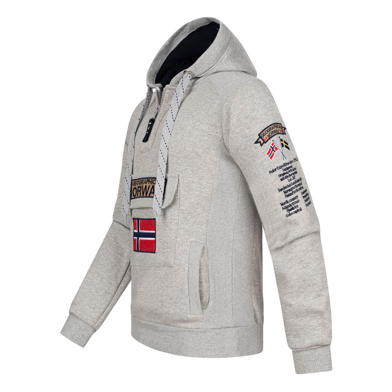 Geographical Norway Gymclass Men - Hooded Sweatshirt - Geographical Norway - S Gris Clair