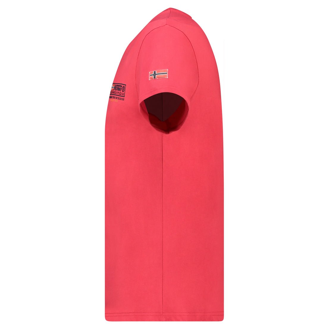 Geographical Norway JOFFROY - T-Shirt Men Short Sleeve with Flag - Geographical Norway - S Red