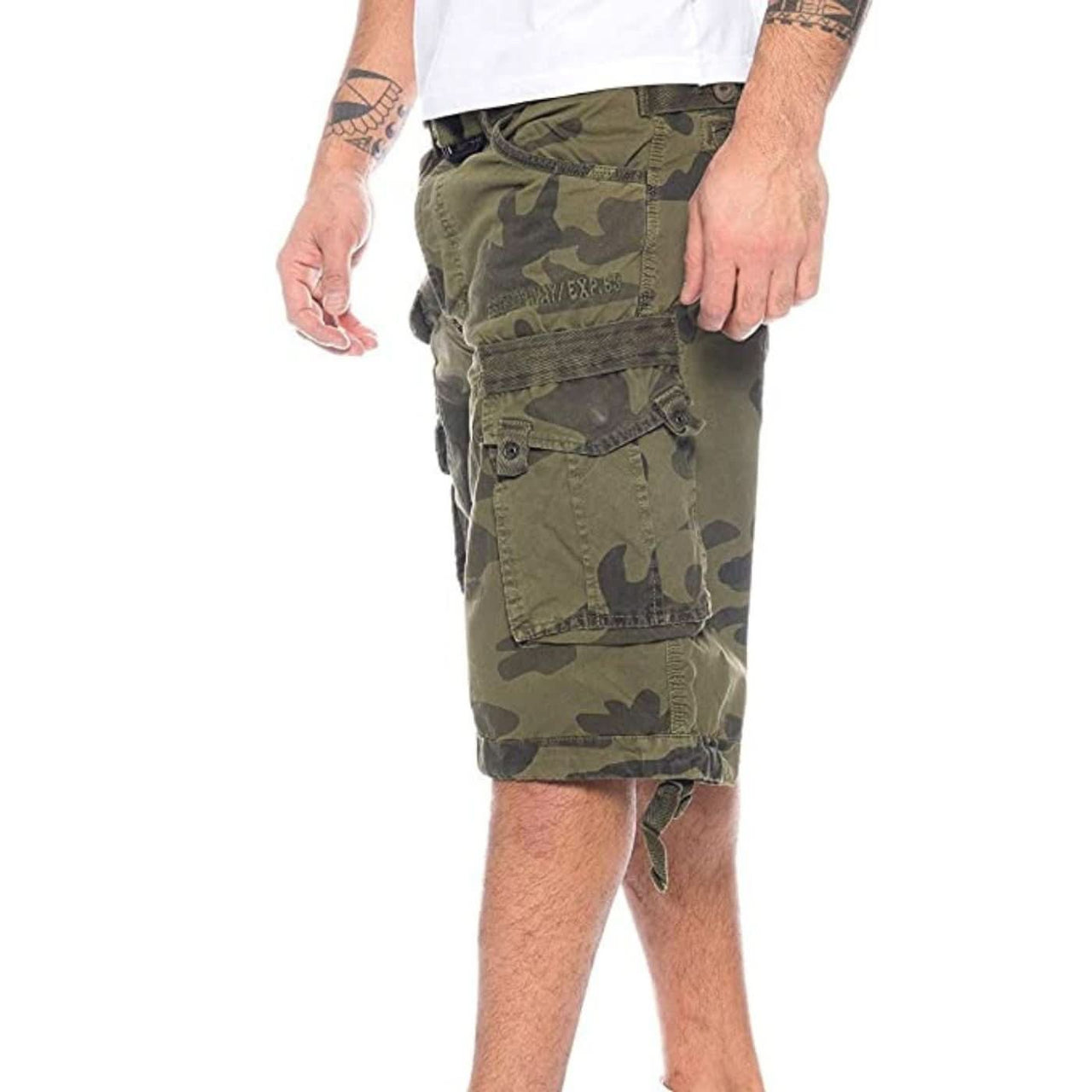 Geographical Norway Panoramique Homme - Bermuda Camo Kaki - Geographical Norway - S Camo Kaki