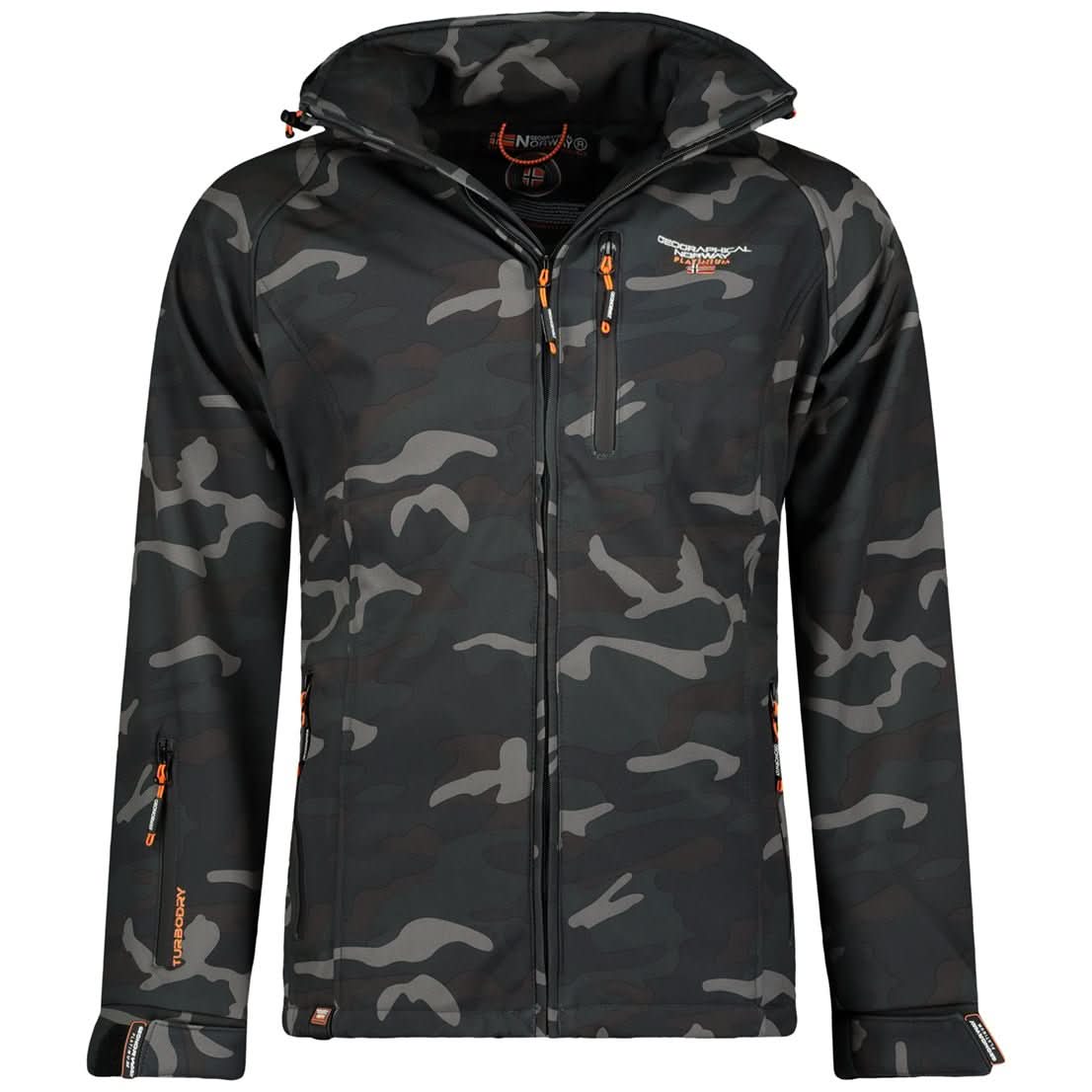 Geographical Norway Taboo Homme - Softshell Camo Black Orange - Geographical Norway - S Camo Black Orange