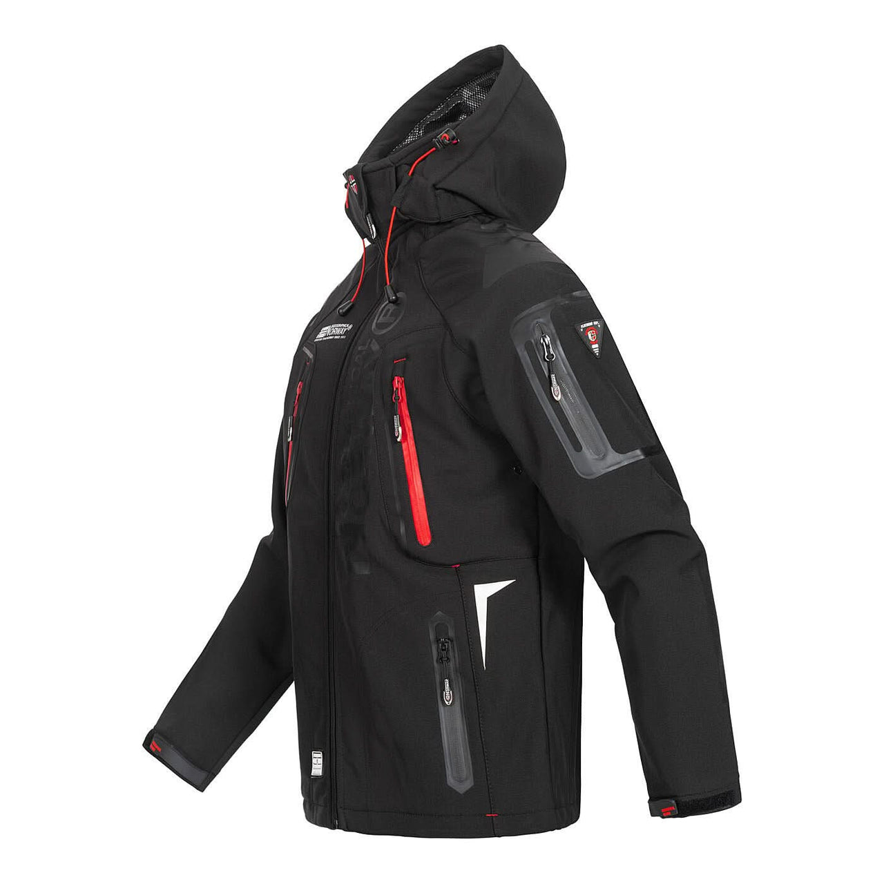 Geographical Norway Techno Homme - Softshell Jacket Black Red - Geographical Norway - S Black Red