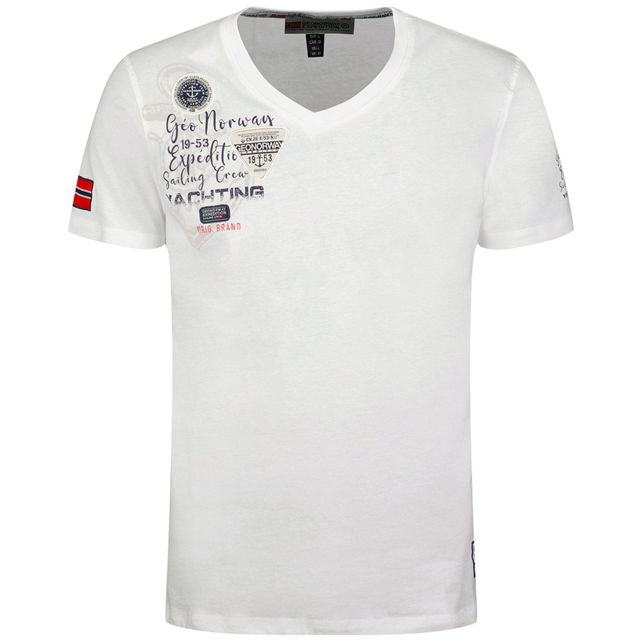 Geographical Norway Jademora Hombre - Camiseta cuello pico, manga corta - Geographical Norway JADEMORA_MEN_MARINE_M_SDB-JADEMORA_MEN_BLANC_M_SDB-JADEMORA_MEN_MARINE_L_SDB-JADEMORA_MEN_WHITE_L_SDB-JADEMORA_MEN_MARINE_XL_SDB-JADEMORA_MEN_WHITE_XL_SDB-JADEMORA_MEN_MARINE_XXL_SDB-JADEMORA_MEN_WHITE_XXL_SDB-JADEMORA_MEN_WHITE_3XL_SDB-JADEMORA_MEN_LIGHT_GREY_M_SDB