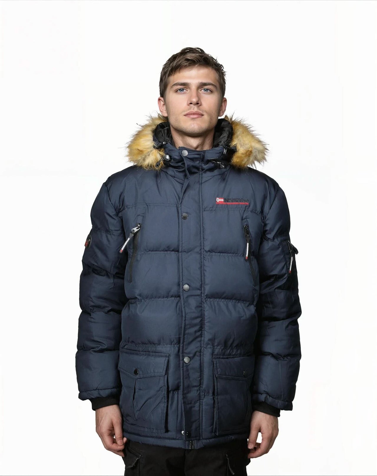Geographical Norway Bravici Hombre - Parka con capucha desmontable y piel sintética - Geographical Norway BRAVICI_MEN_NOIR_SDB-BRAVICI_MEN_NOIR_M_SDB-BRAVICI_MEN_NOIR_L_SDB-BRAVICI_MEN_NOIR_XL_SDB-BRAVICI_MEN_NOIR_XXL_SDB-BRAVICI_MEN_NOIR_3XL_SDB-BRAVICI_MEN_MARINE_S_SDB-BRAVICI_MEN_MARINE_M_SDB-BRAVICI_MEN_MARINE_L_SDB-BRAVICI_MEN_MARINE_XL_SDB