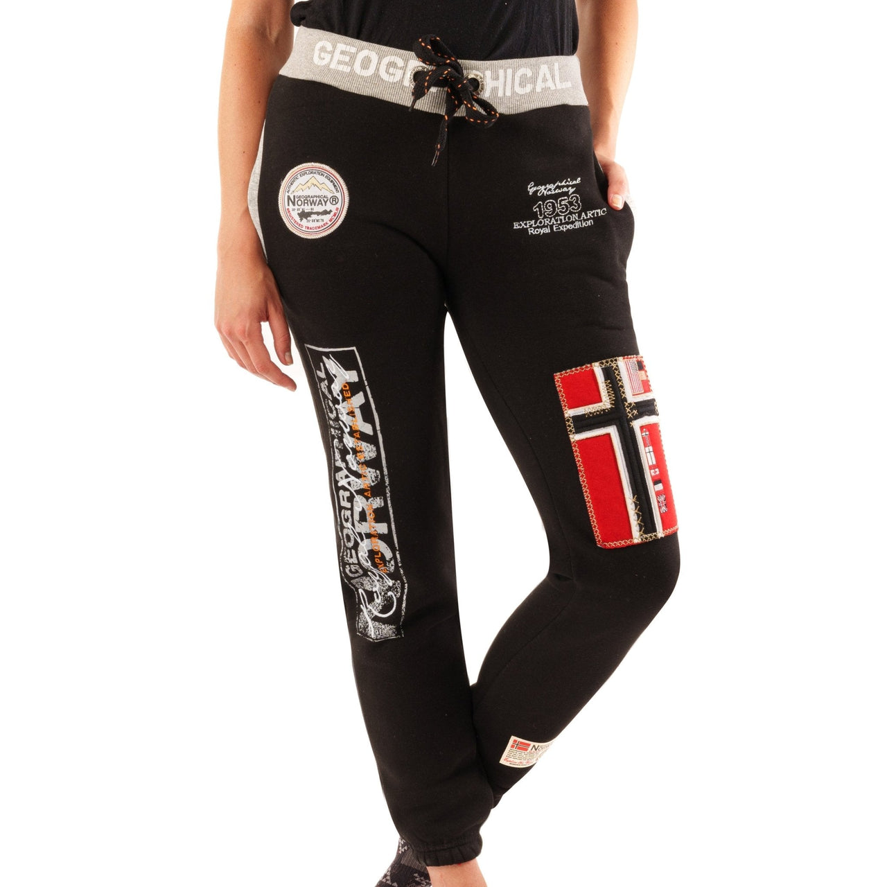 Geographical Norway Myer Mujer - Pantalones de chándal bajos con cintura ceñida - Geographical Norway MYER_LADY_GRIS_CLAIR_S_EO_SDB-MYER_LADY_GRIS_CLAIR_M_EO_SDB-MYER_LADY_GRIS_CLAIR_L_EO_SDB-MYER_LADY_LIGHT_GREY_XL_EO_SDB-MYER_LADY_LIGHT_GREY_XXL_EO_SDB-MYER_LADY_BLACK_S_EO_SDB-MYER_LADY_BLACK_M_EO_SDB-MYER_LADY_BLACK_L_EO_SDB-MYER_LADY_BLACK_XL_EO_SDB-MYER_LADY_BLACK_XXL_EO_SDB